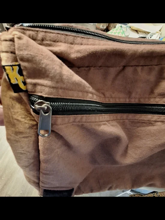 Boho Patchwork Crossbody Bag - Purple Floral Accent - Picture 5 of 6